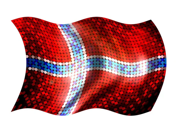 Funkelnde Flagge Norwegens — Stockfoto