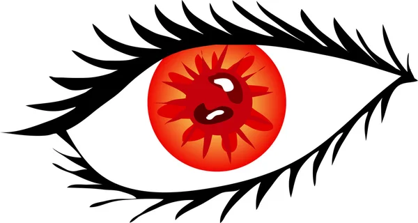 Rote Augen mit Wimpern — Stockfoto