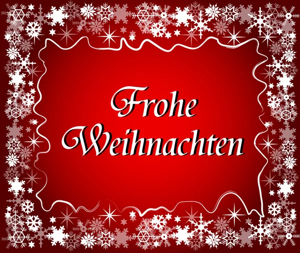 Duitse Kerstmis frame met sneeuwvlokken — Stockfoto