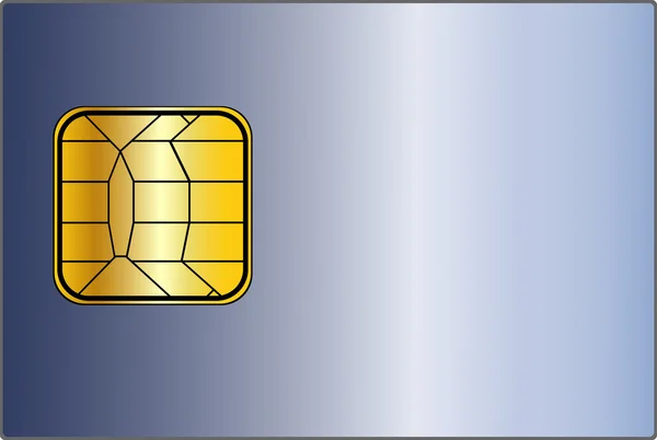 Carro de crédito en blanco con chip de oro — Foto de Stock