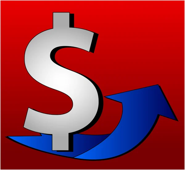 Dollar Sign with arrow — Stock Photo, Image