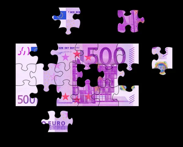 유로 지폐 퍼즐 — 스톡 사진
