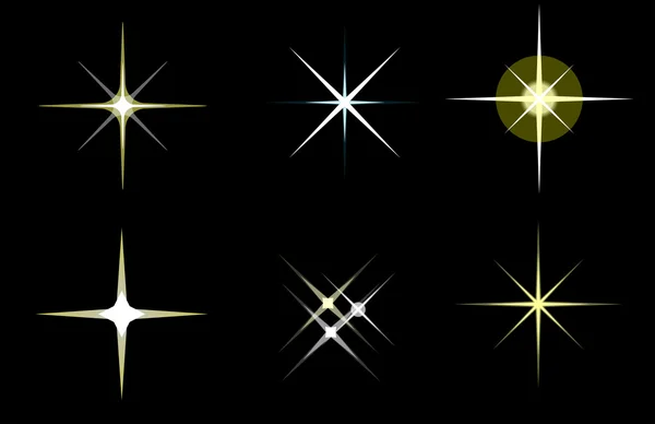 Набор сияющих звезд — стоковое фото