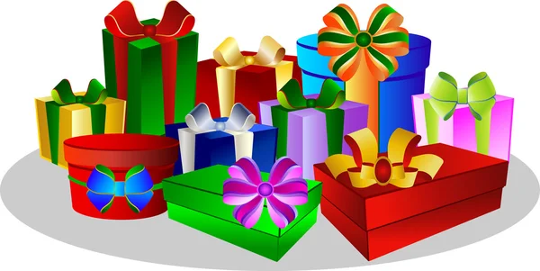 Regali colorati - scatole regalo — Foto Stock