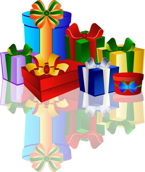 Cajas de regalo coloridas sobre fondo blanco —  Fotos de Stock
