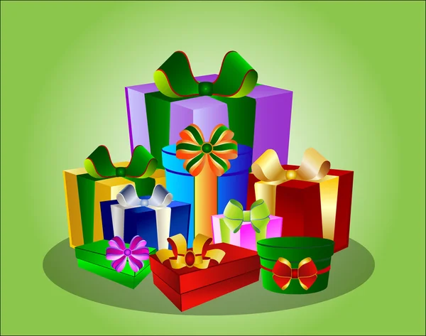 Kolorowe pudełka z prezentami — Zdjęcie stockowe