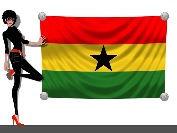 Dziewczynka flaga Ghany — Zdjęcie stockowe