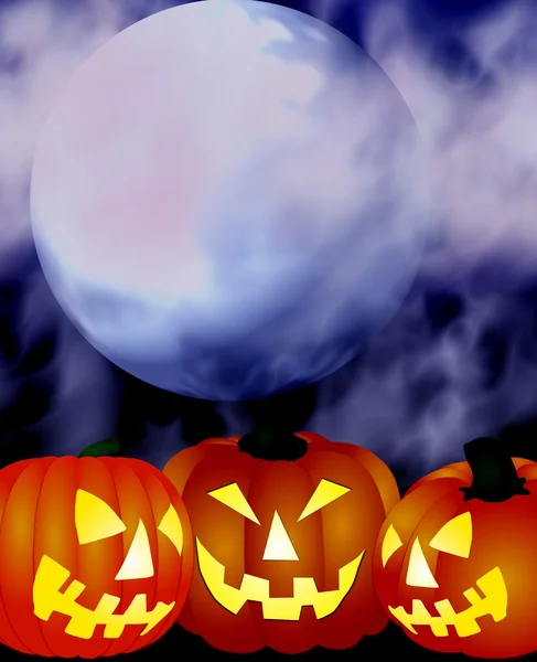 Illustration of scary pumpkins — Stock Photo, Image