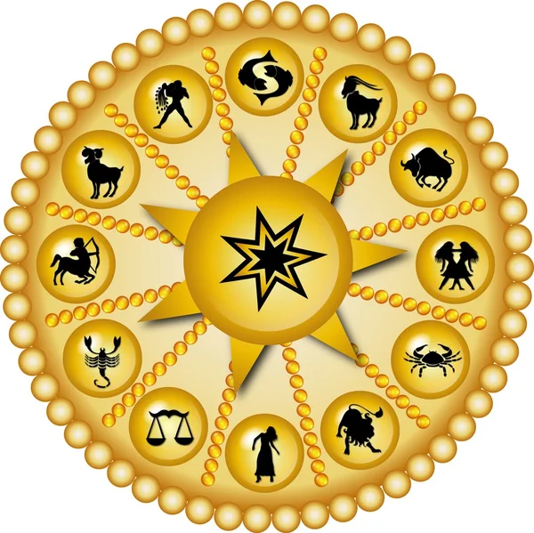 Zodiaku złote płyty — Zdjęcie stockowe