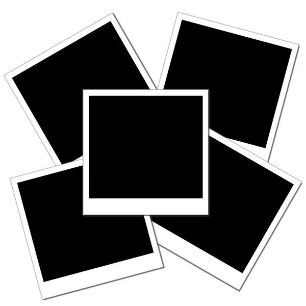 Pila de tres fotos claras polaroid — Foto de Stock
