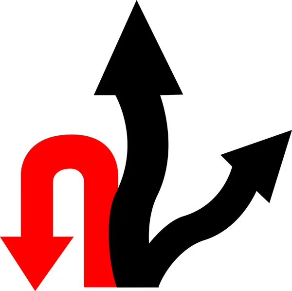 Red and black arrows show the way — Stock Photo, Image