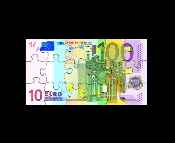 Παζλ με ΧΑΡΤΟΝΟΜΙΣΜΑΤΑ ευρώ — Φωτογραφία Αρχείου
