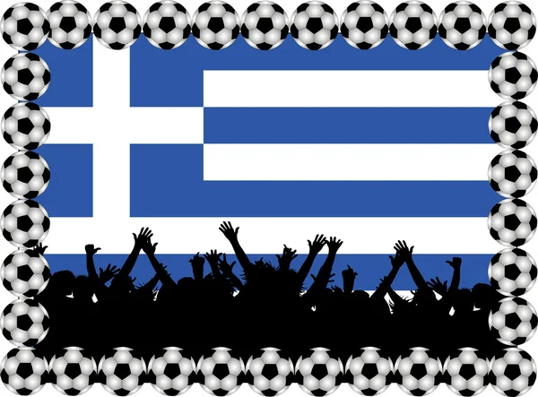 Soccer fans Greece — Stock Photo, Image