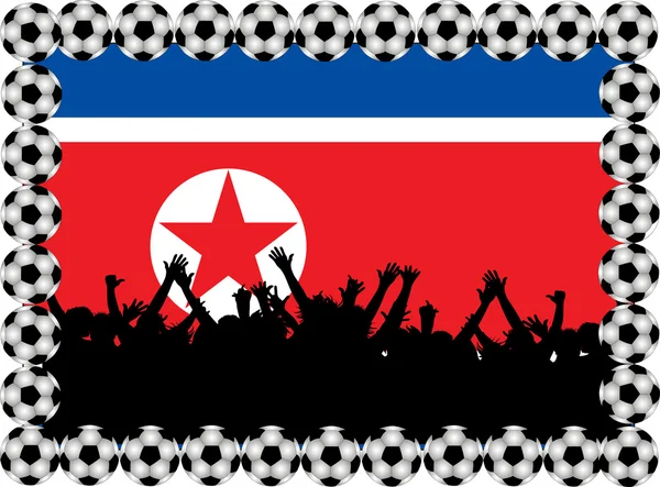 Fotbal fani North Corea — Fotografie, imagine de stoc