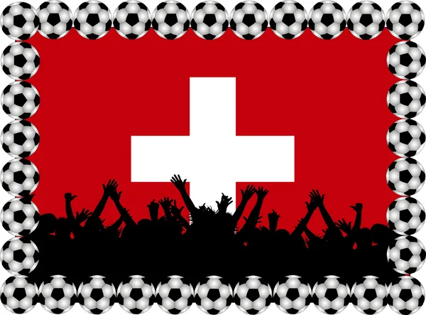 足球球迷瑞士 — 图库照片