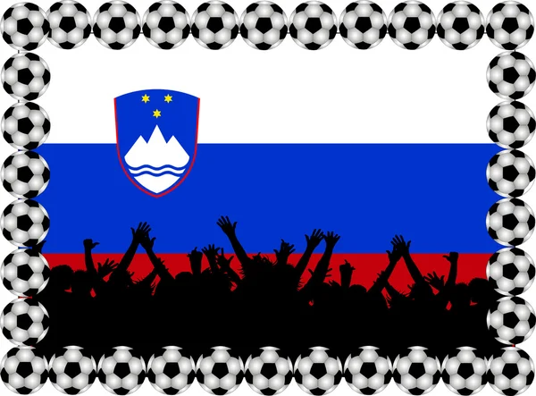 Voetbal fans Slovenië — Stockfoto