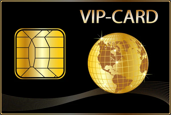 Cartão VIP com Globo de Ouro — Fotografia de Stock