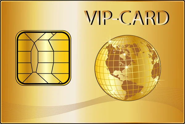 Cartão VIP com Globo de Ouro — Fotografia de Stock