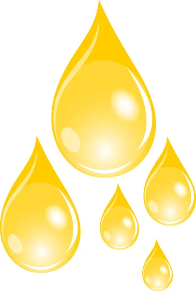Illustration av en uppsättning av gyllene vattendroppar — Stockfoto