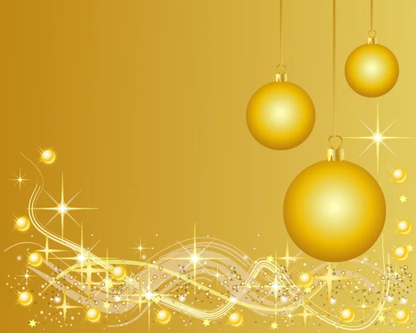 Ilustrace zlaté pozadí s Vánoce — Stock fotografie