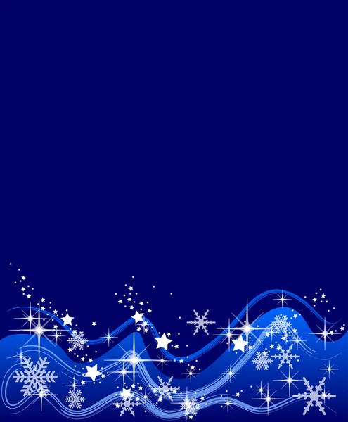 Ilustração de um fundo azul com estrelas e — Fotografia de Stock