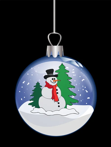 圣诞玻璃球的雪的插图 — 图库照片