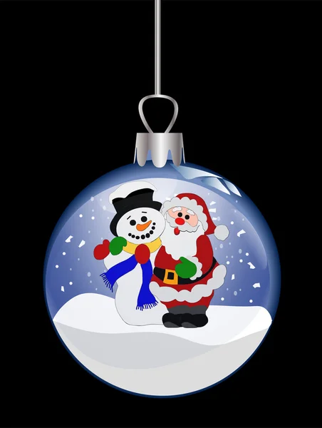 Ilustrace vánoční skleněná koule s sant — Stock fotografie