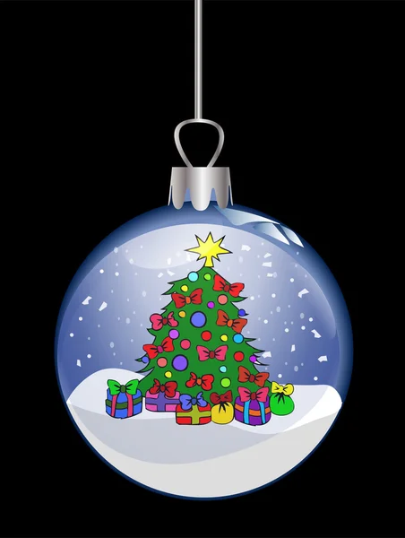 Illustration einer Weihnachtsglaskugel mit Schleife — Stockfoto