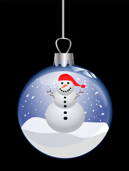 Illustration of a christmas glass ball with snow — Stock Photo, Image