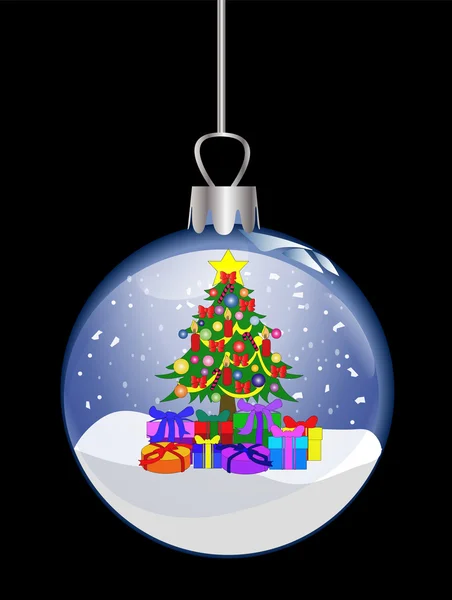 Ilustração de uma bola de vidro de Natal com colo — Fotografia de Stock
