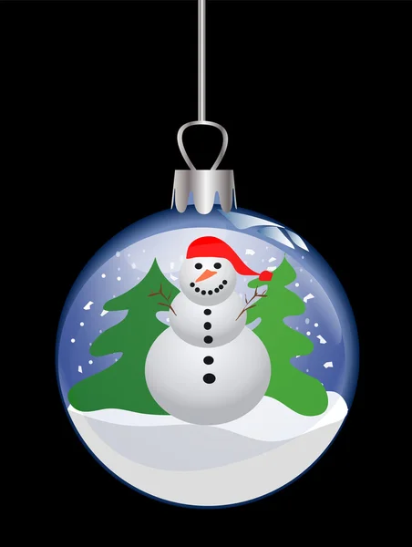 Ilustracja christmas szkła piłkę z śniegu — Zdjęcie stockowe