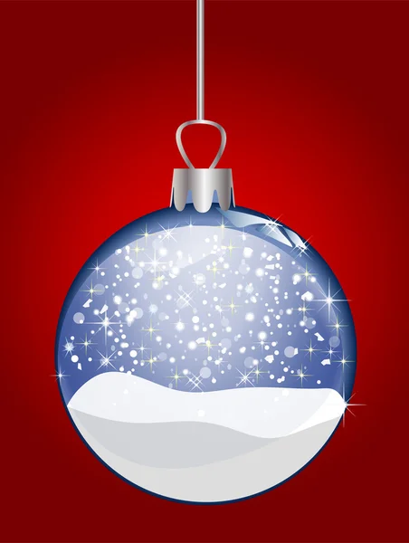 Illustration of a christmas glass ball on red ba — Stock Photo, Image