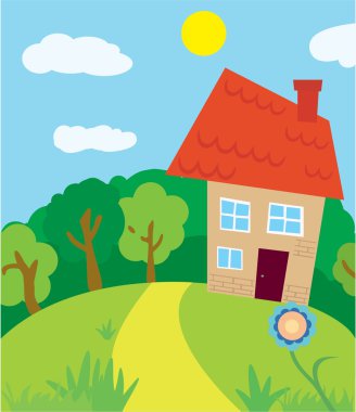 House in forest clipart