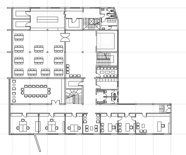 Plan van gebouw — Stockvector