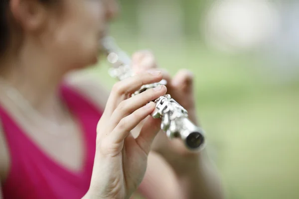 Playing Flute — Stock Photo, Image