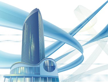 Modern city building clipart