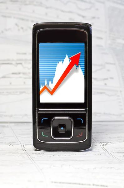 Teléfono, móvil, gráfico, diagrama — Foto de Stock
