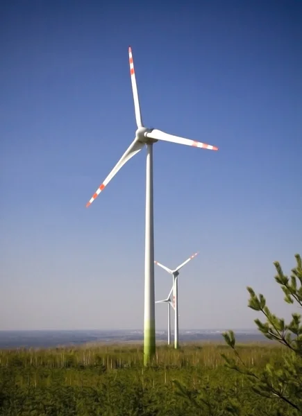 Turbina de viento con camino — Foto de Stock