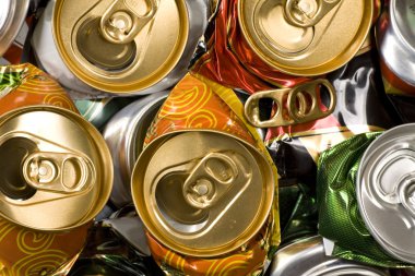 Pressed beer cans. Recycle clipart