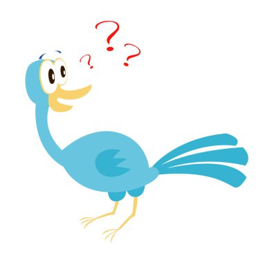 Surprised cartoon bird clipart