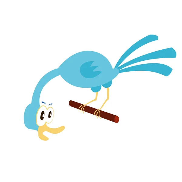 Bir levrek karikatür kuş — Stok Vektör