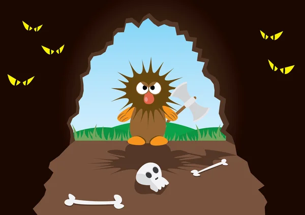 Homme des cavernes de dessin animé — Image vectorielle