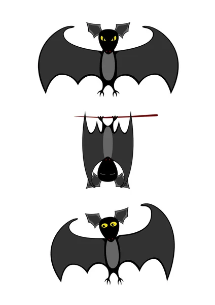 Vector conjunto de murciélagos de dibujos animados — Vector de stock