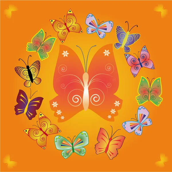 Vektor Hintergrund mit Schmetterlingen — Stockvektor