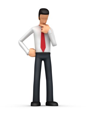 Pensive Businessman clipart