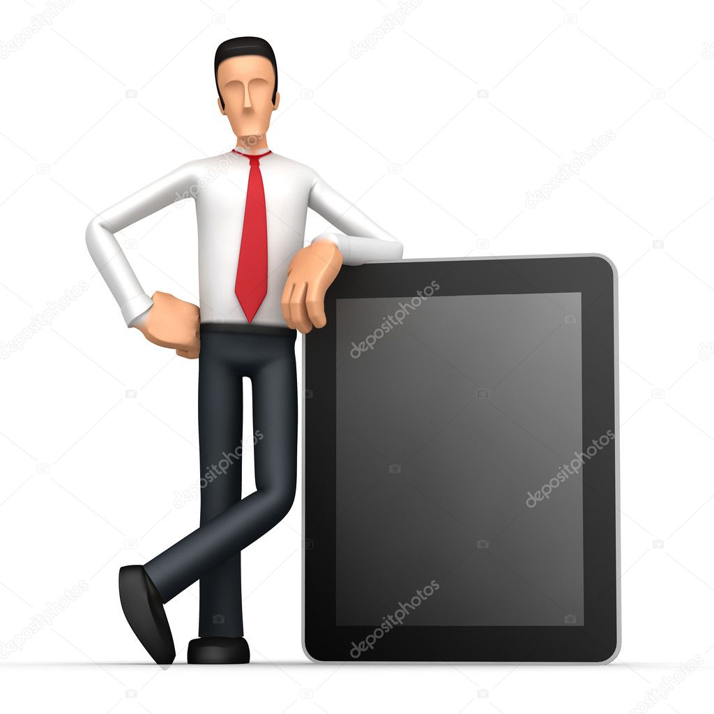 Businessman with a computer device