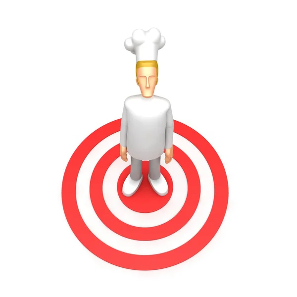 Chef-kok staat in het doeldomein — Stockfoto
