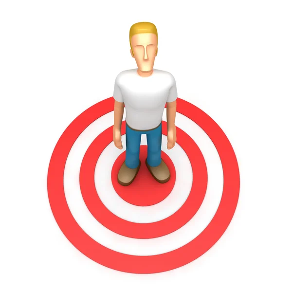 Casual man stands in the target — Stock Photo, Image