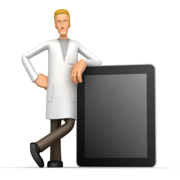 stock image Doctor with a computer device