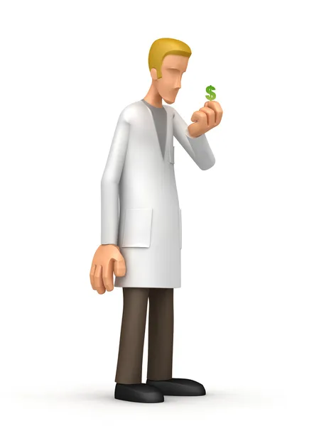 Doctor with small salaries — Stock Photo, Image